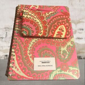 Vera Bradley NWT Paisley Zip ID Case & Spiral Notebook in Capri Pink